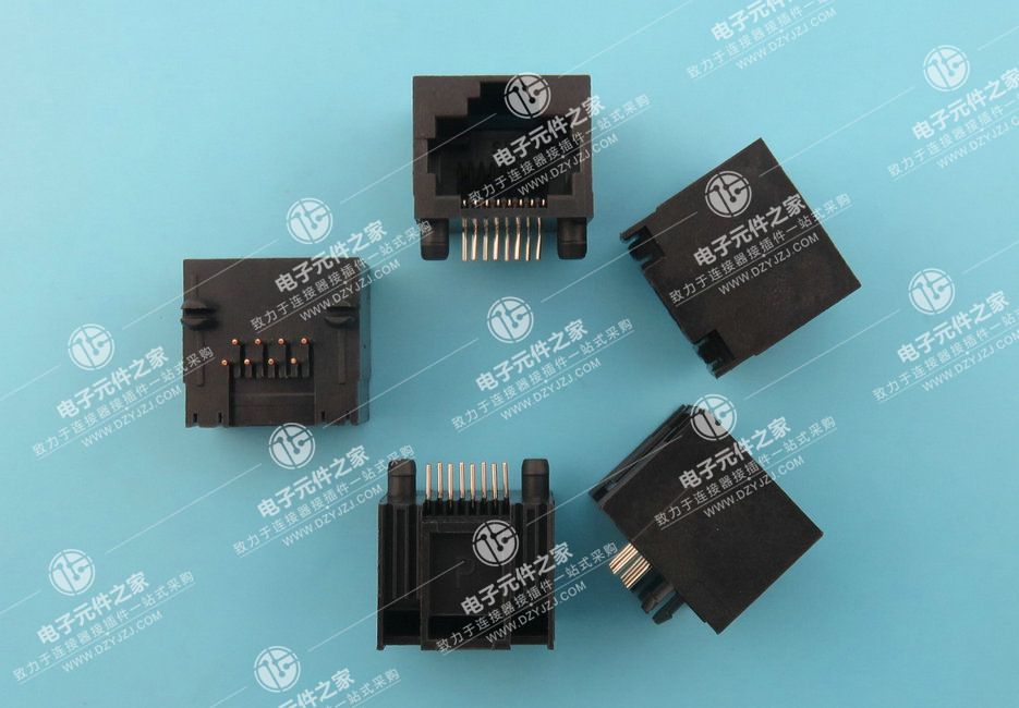 RJ45 90°DIP 全塑无灯 体长15.1