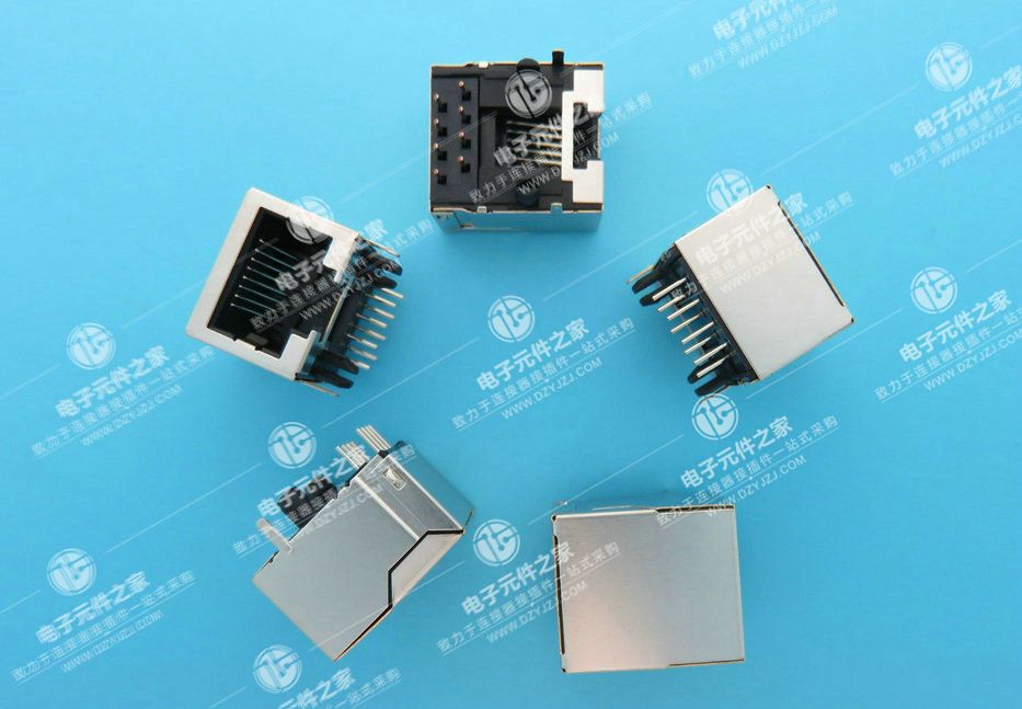 RJ45 90°DIP 体长18（带屏蔽壳）高12
