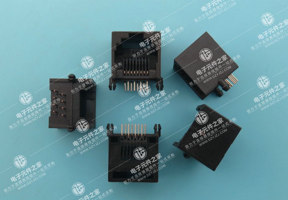 RJ45 90°DIP 8P8C 全塑 体长13.0
