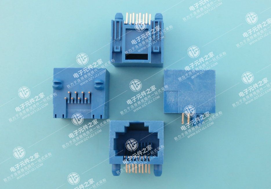 RJ45 90°DIP 全塑无灯 体长15.1