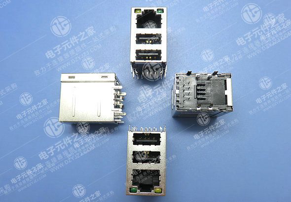 RJ45带双层USB 带屏带灯