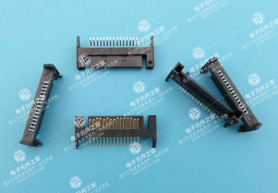 SATA 15P公座90度SMT型双定位柱