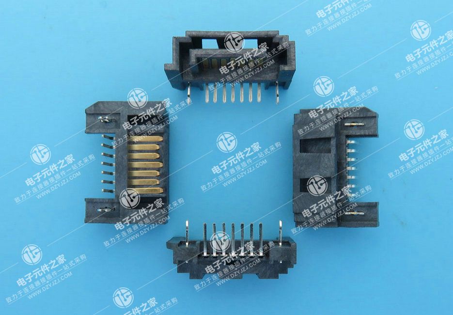 SATA 7P 三面包 90度 DIP