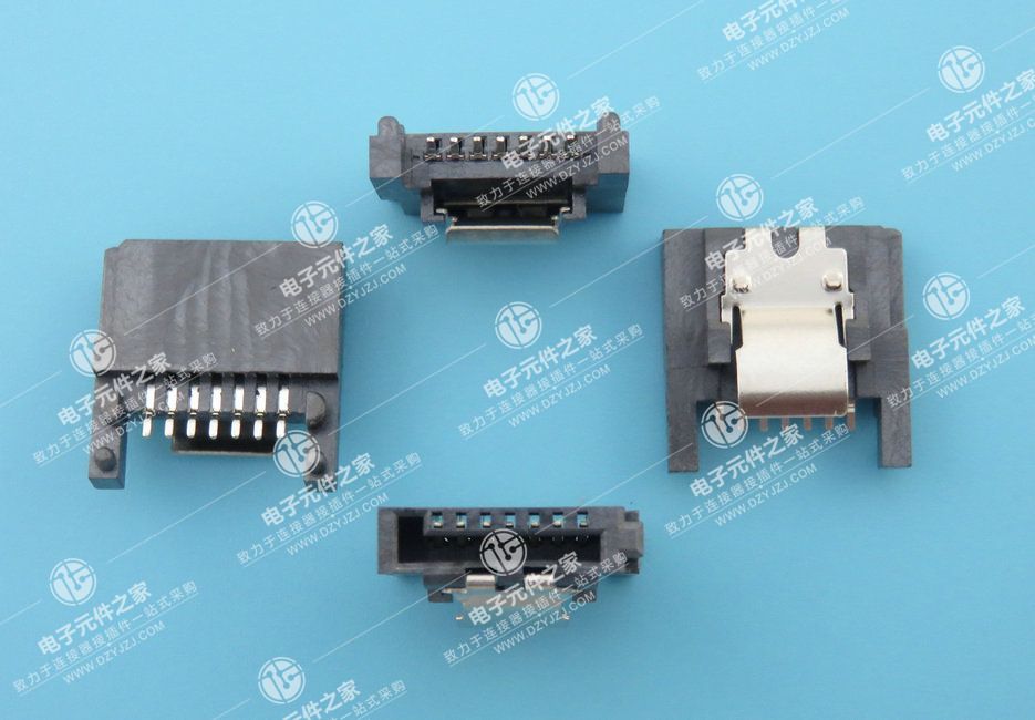 SATA 7P 公座SMT 带弹片