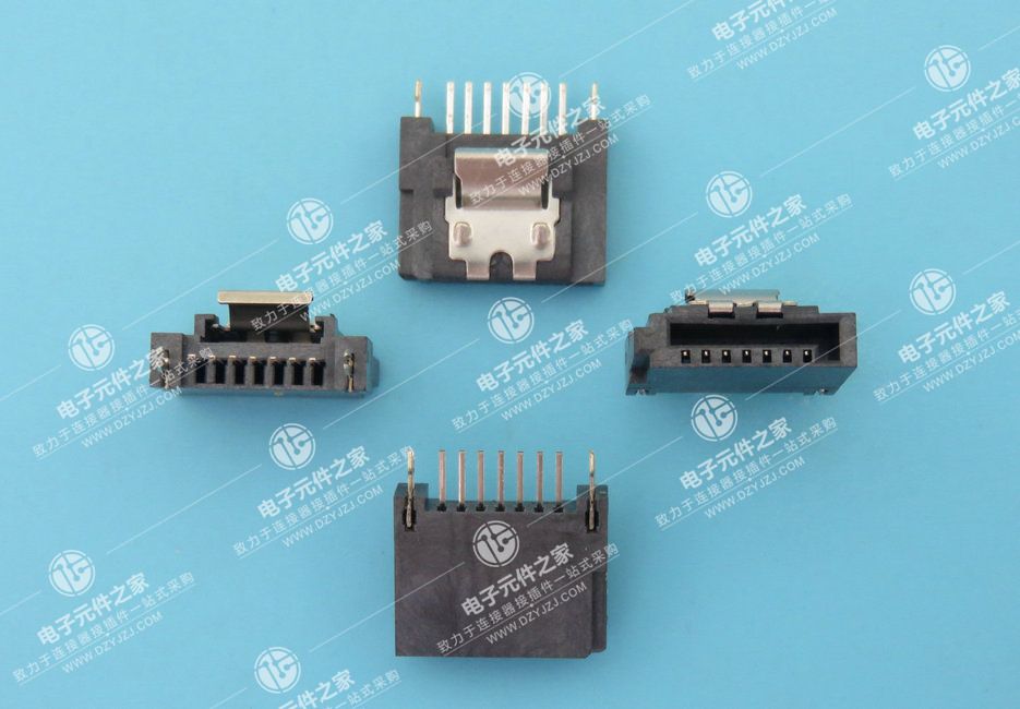 SATA 7P 带弹公座180°DIP