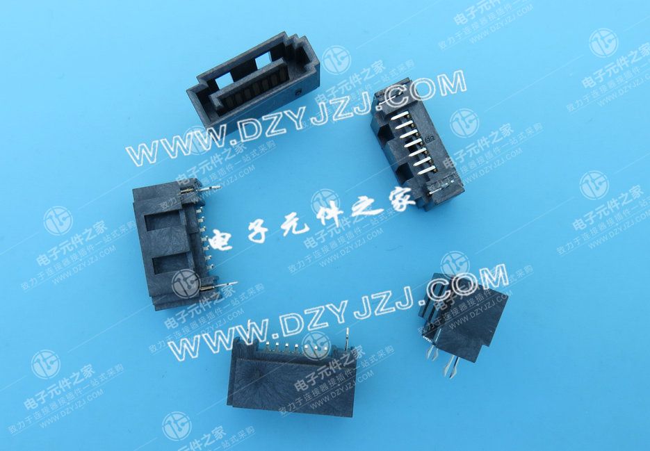 SATA 7P A型开槽全包鱼叉SMT型