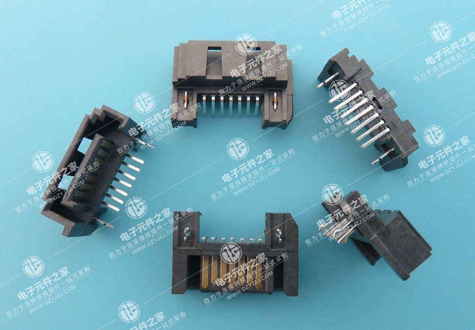 SATA 7P 三面包 90度 DIP