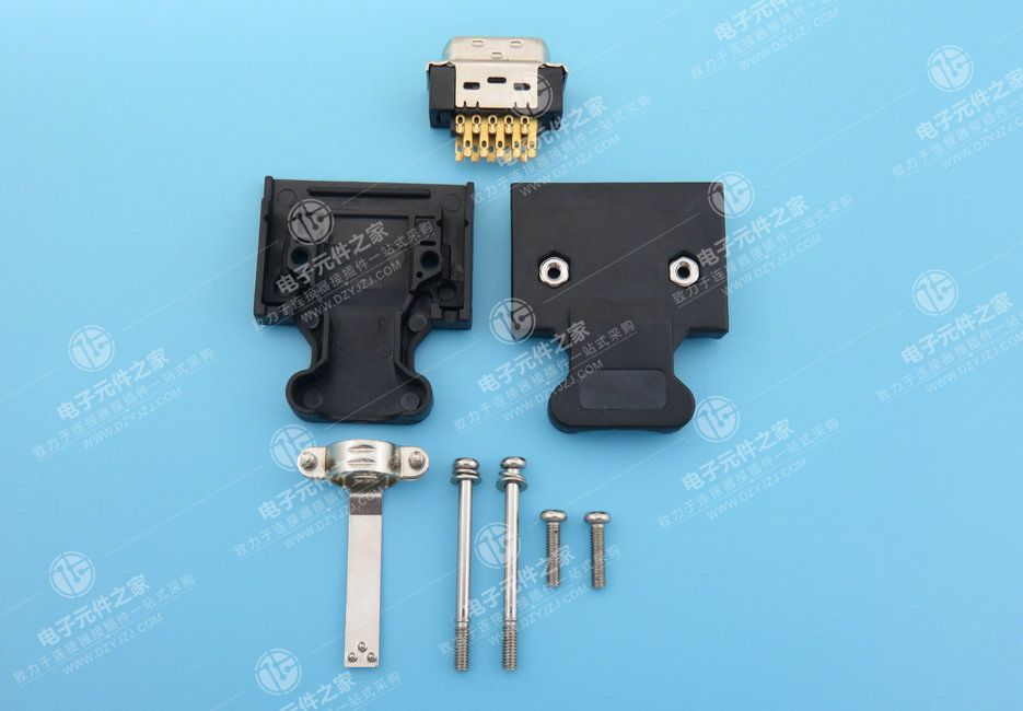 SCSI 焊线式公头 塑胶壳螺丝型