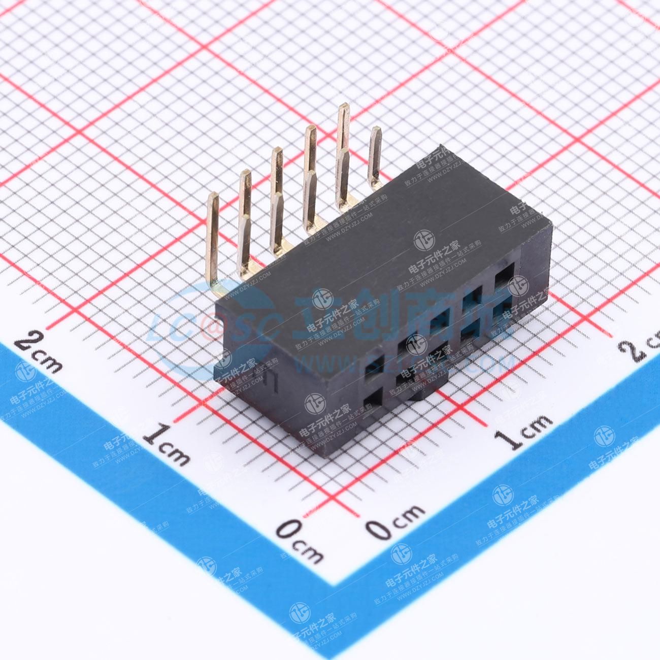 2x5P 间距:2.54mm 弯插