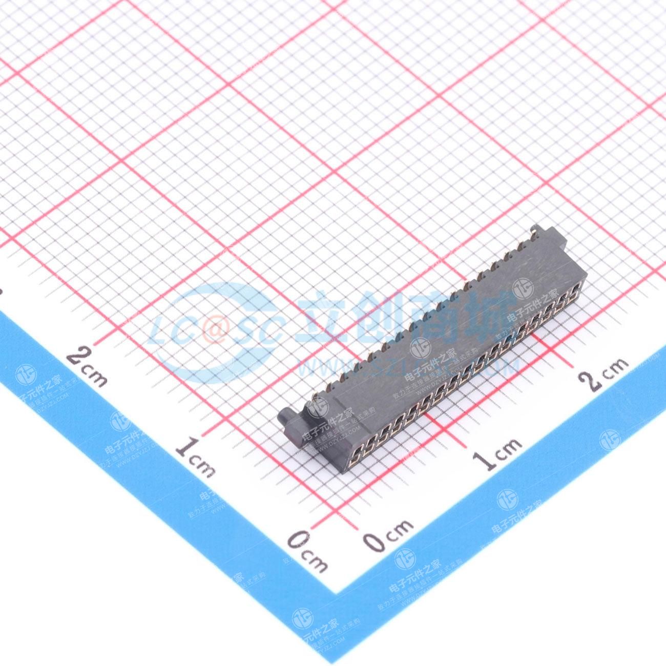 2x17P 间距:1.27mm 立贴