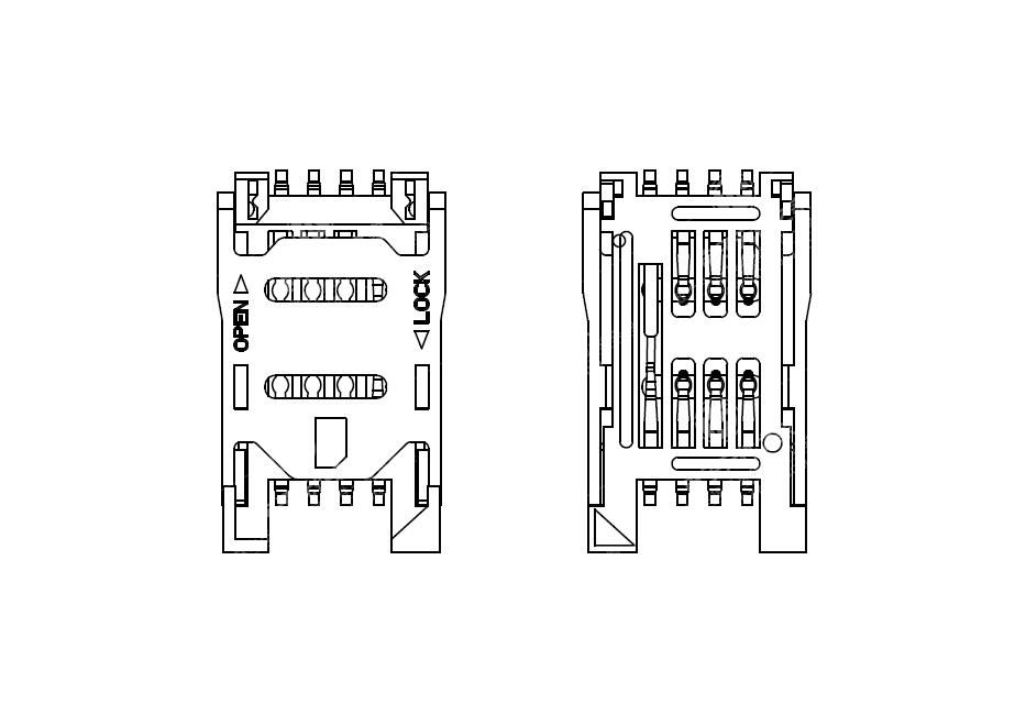 SIM 6+2P 全塑掀盖带柱 带开关