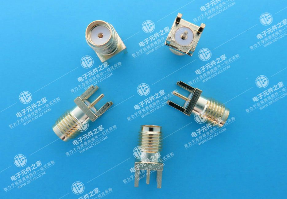 SMA 180°DIP 正脚带孔 L13.5
