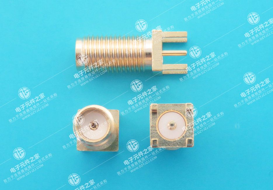SMA 180°DIP 正脚带孔 L17.5 12牙