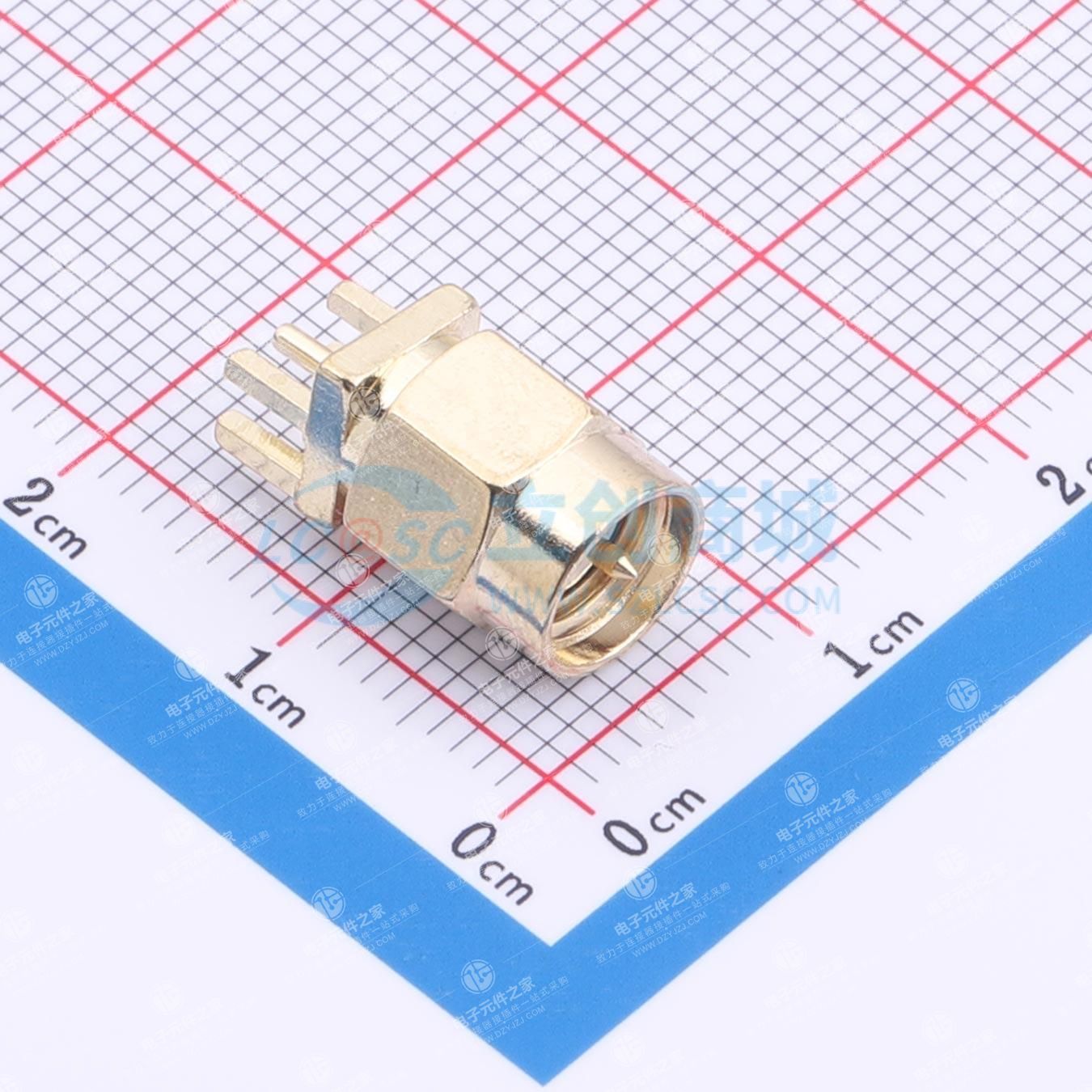 全铜SMA天线座公头公座SMA-JE偏脚1.7mm 焊接PCB接头 SMA夹板座子