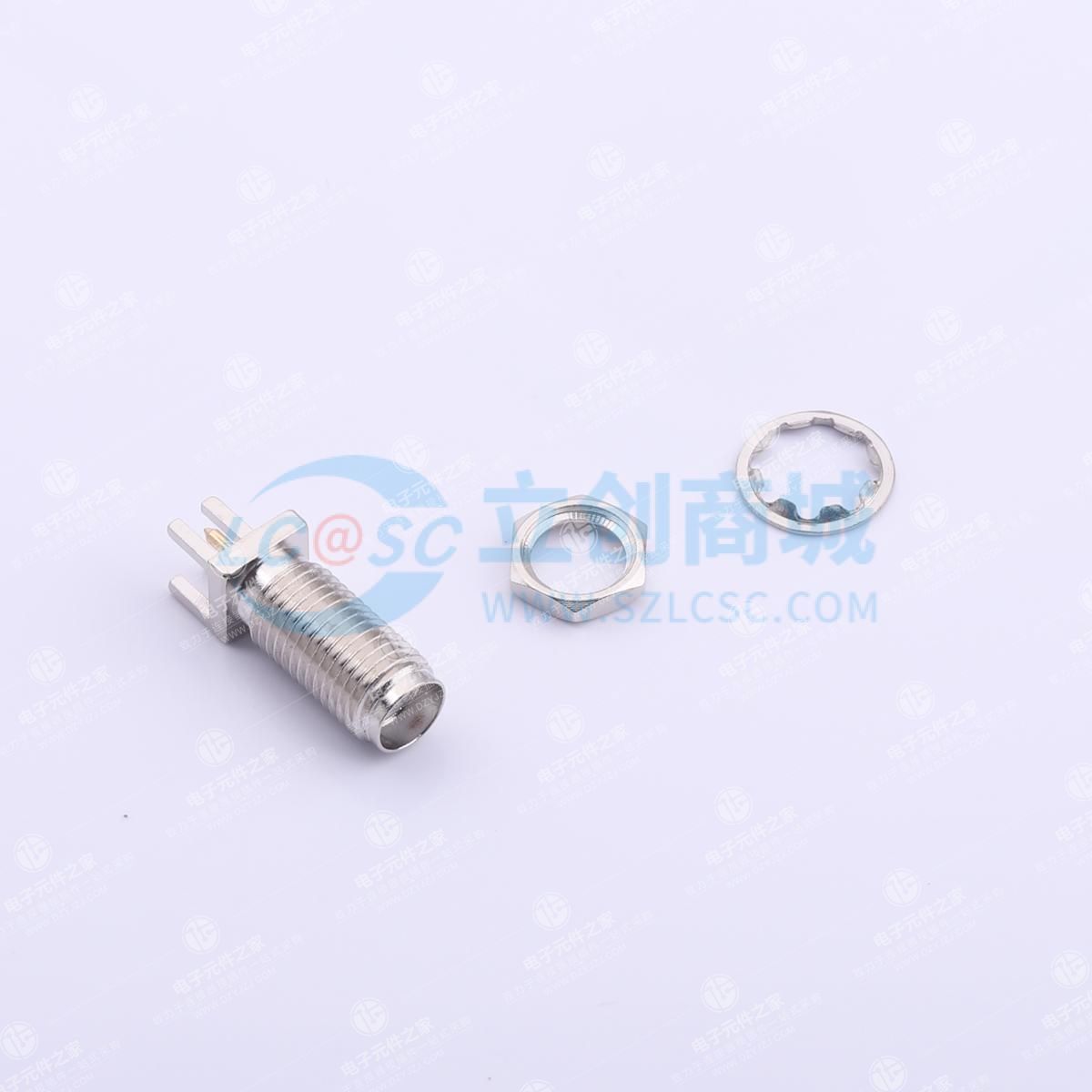 SMA射频连接器镀镍SMA-KE 牙长13MM偏脚1.7mm 外螺内孔