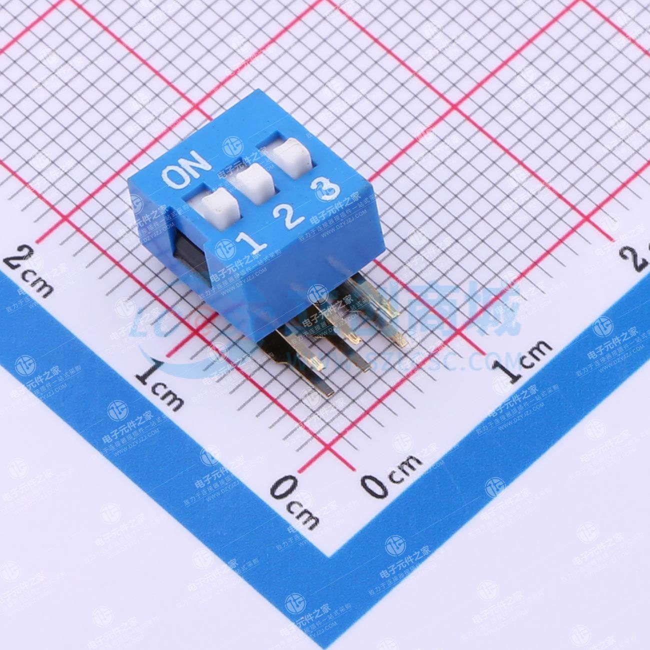 间距2.54mm 3位拨码开关