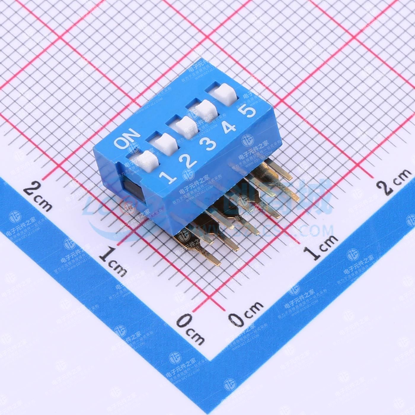 间距2.54mm 5位拨码开关