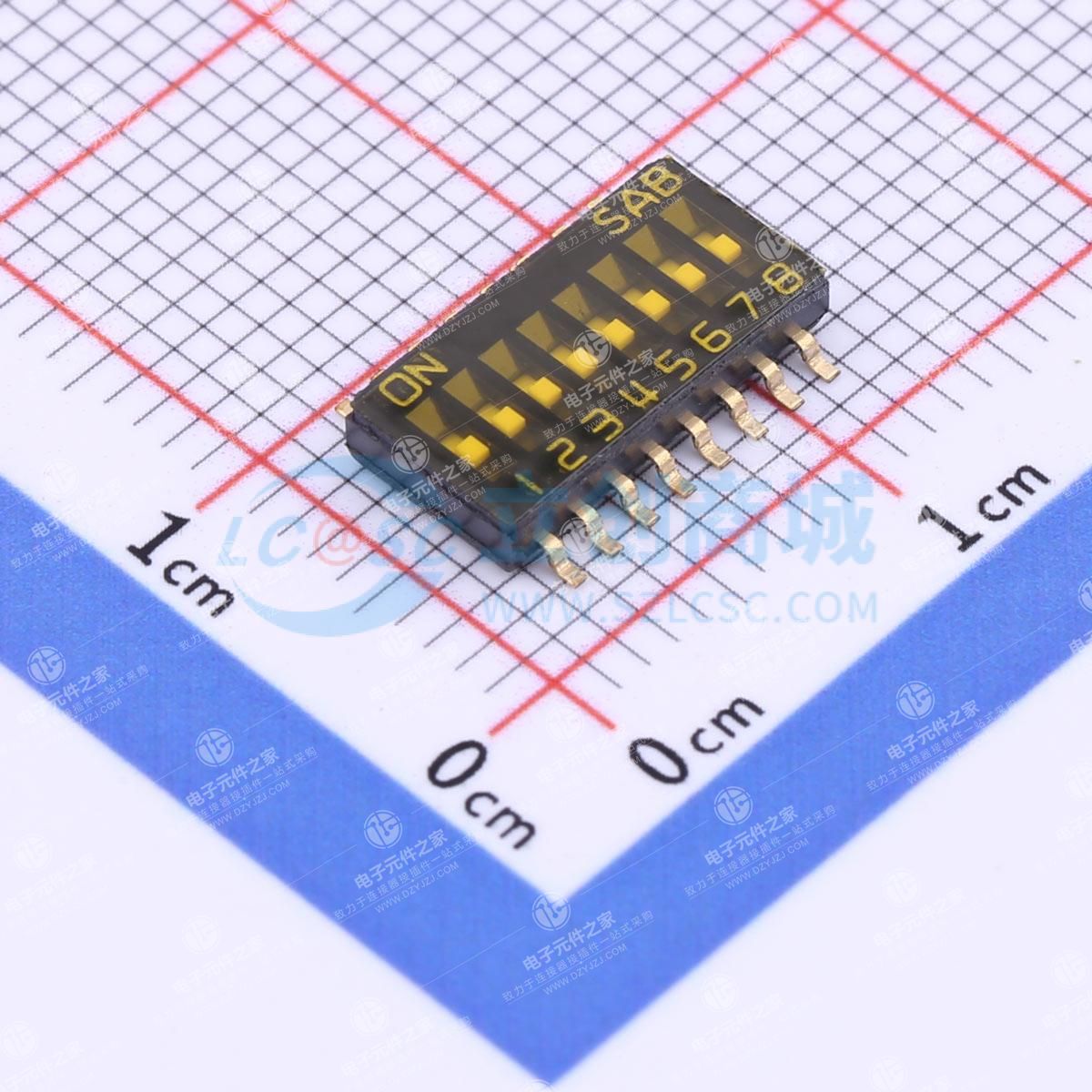 1.27mm间距 8P贴片拨码开关