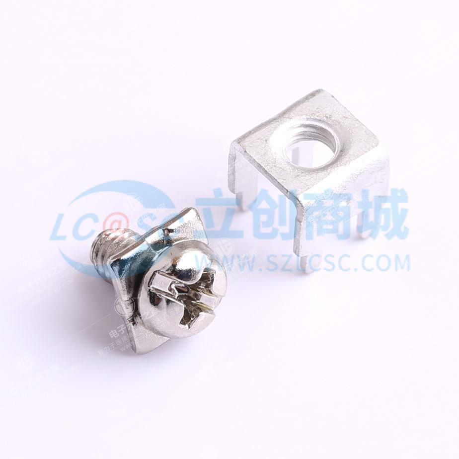 2件套 2件套 四脚 M4 配套螺钉PM4*8方垫8*8二组合 镀镍