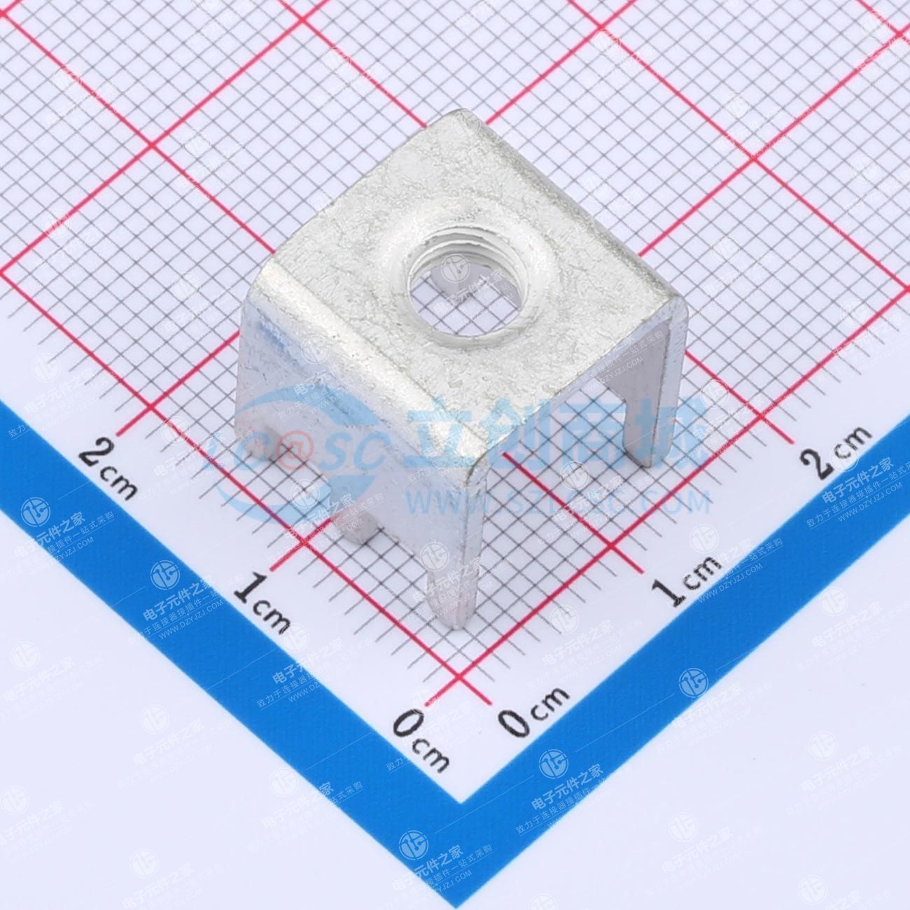 PCB焊接端子抽牙M6 六脚 14.5*14.5*15mm T1.5 镀雾锡