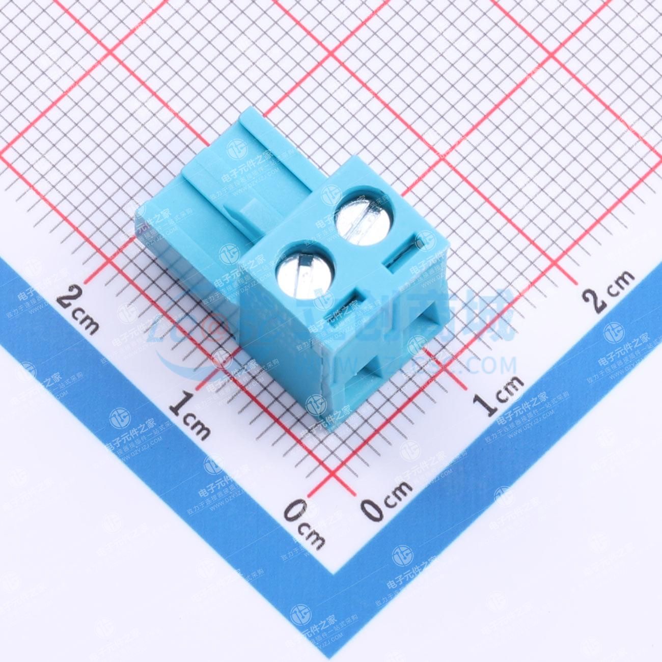 螺丝固定 1x2P 5.08mm 排数:1 每排P数:2