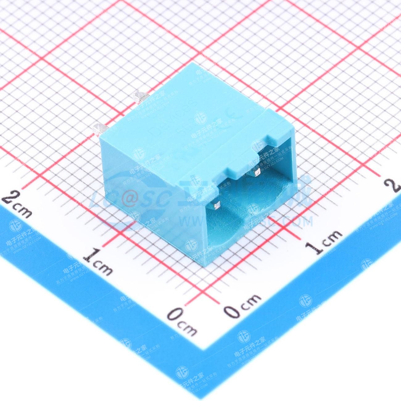 1x2P 5.08mm 排数:1 每排P数:2