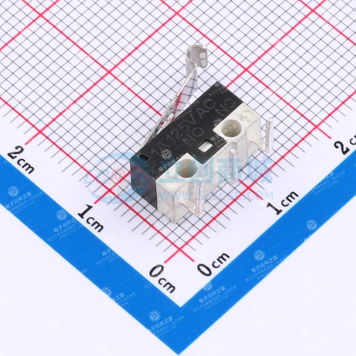 微动开关/行程开关小微动12.8*5.8mm弧型柄左弯脚