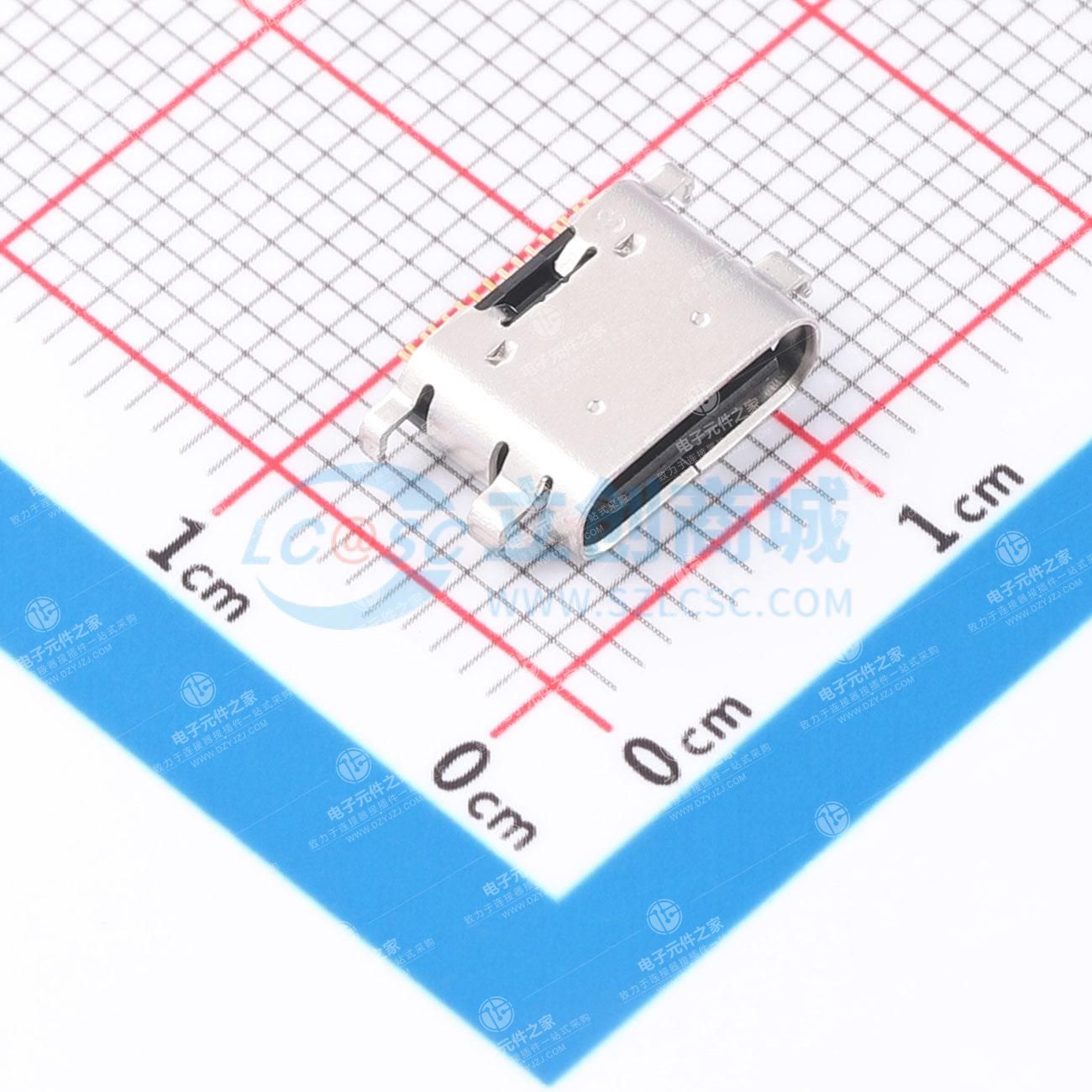 TCR28-16121602-01 (TYPE.C 2.0沉板1.6 16pin（L版本） Rec 总长6.5MM)