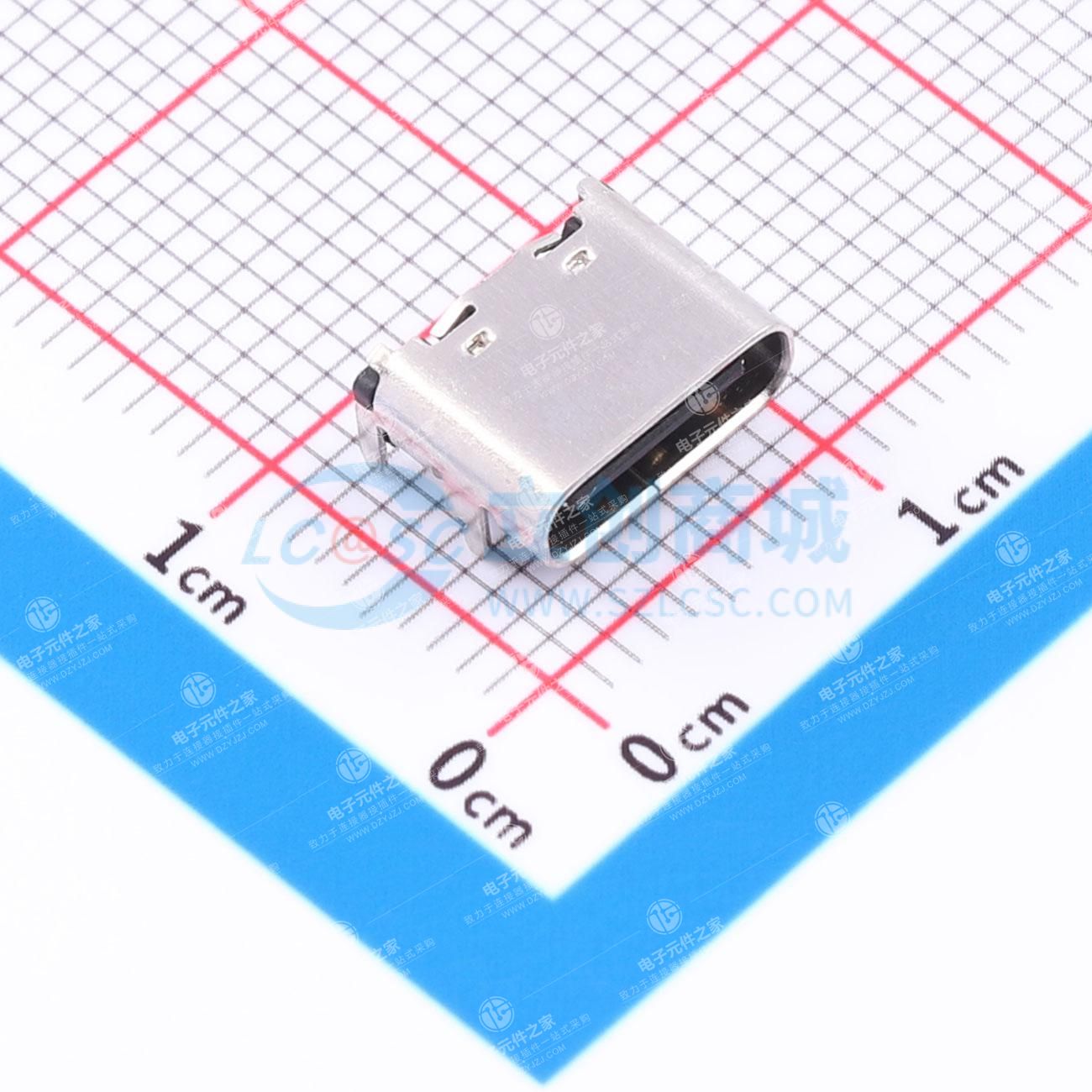 TCR52-32120601-H3(Type.C 6pin Rec 总长6.9 DIP1.0mm 1W次寿命)