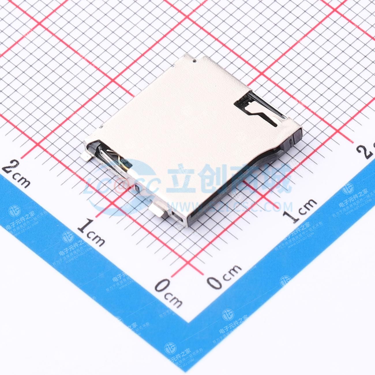 TF 外焊自弹卡座 外壳镀镍端子刷金0.8U