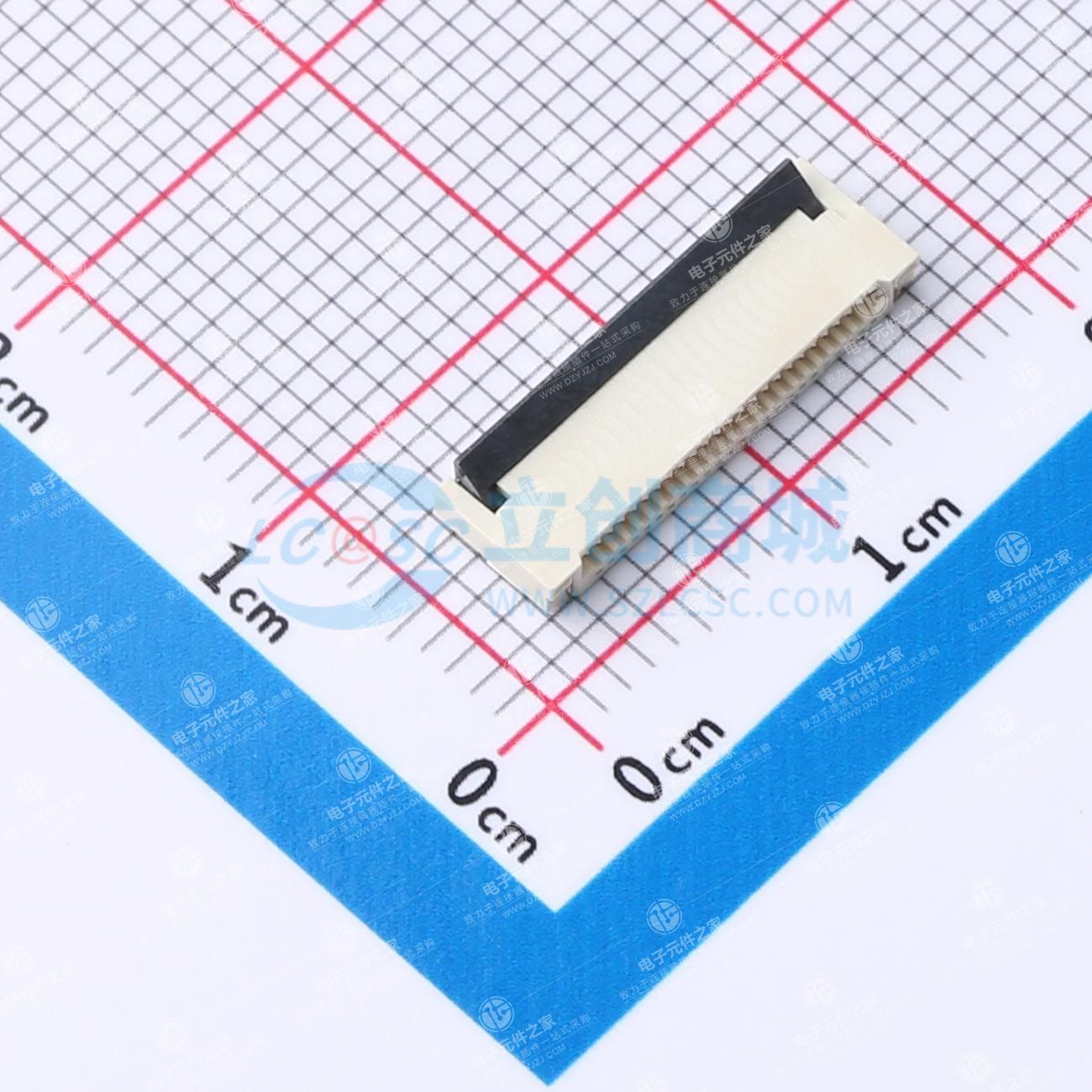 翻盖式(前插后翻) 双侧触点/上下接 P数:24P 间距:0.5mm