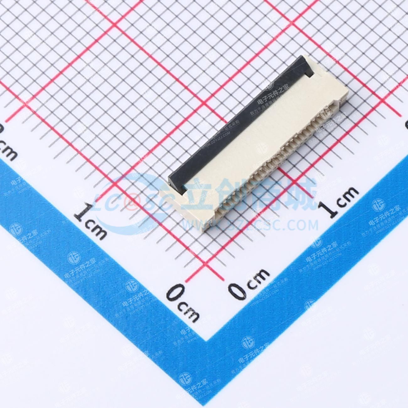 翻盖式(前插后翻) 双侧触点/上下接 P数:26P 间距:0.5mm