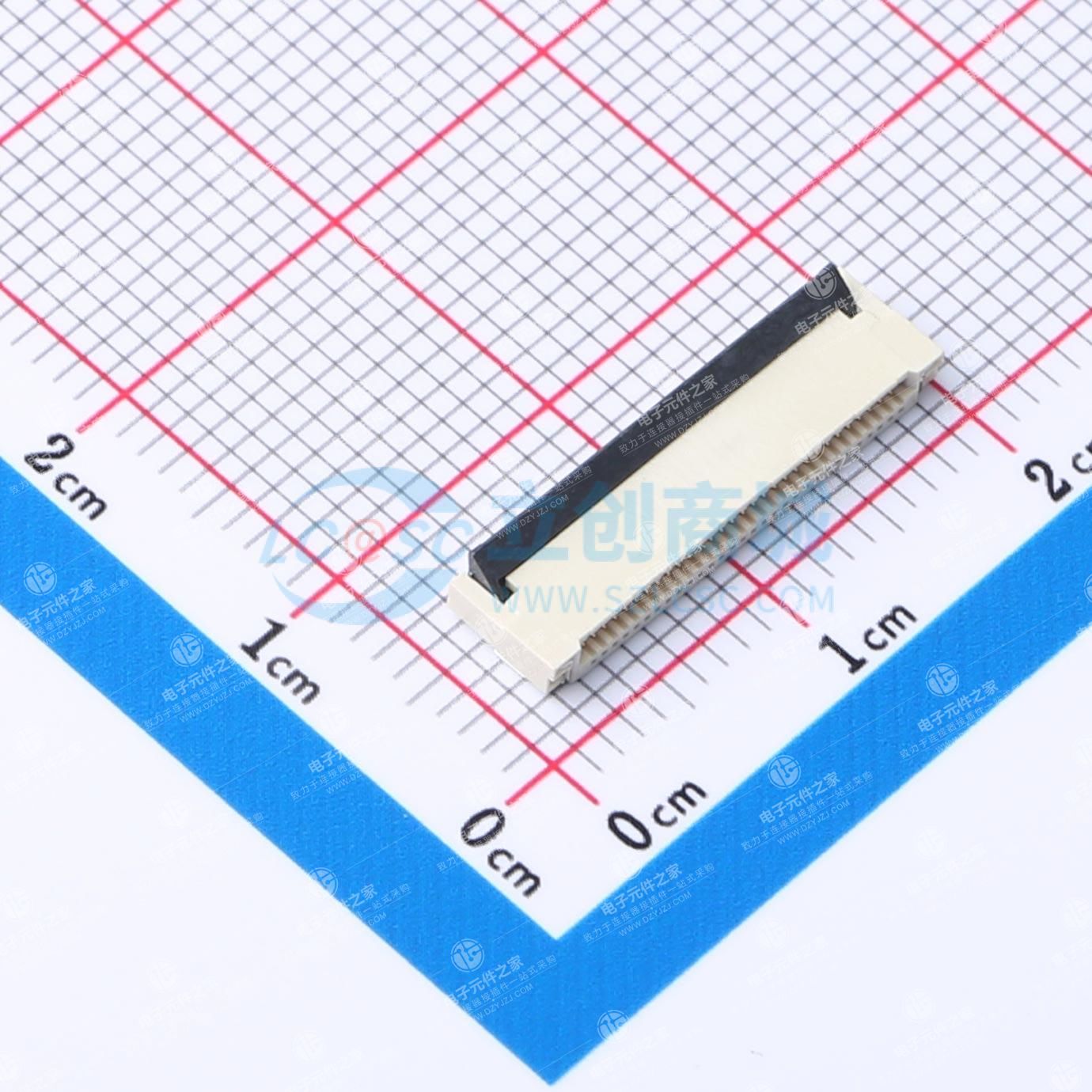 翻盖式(前插后翻) 双侧触点/上下接 P数:30P 间距:0.5mm
