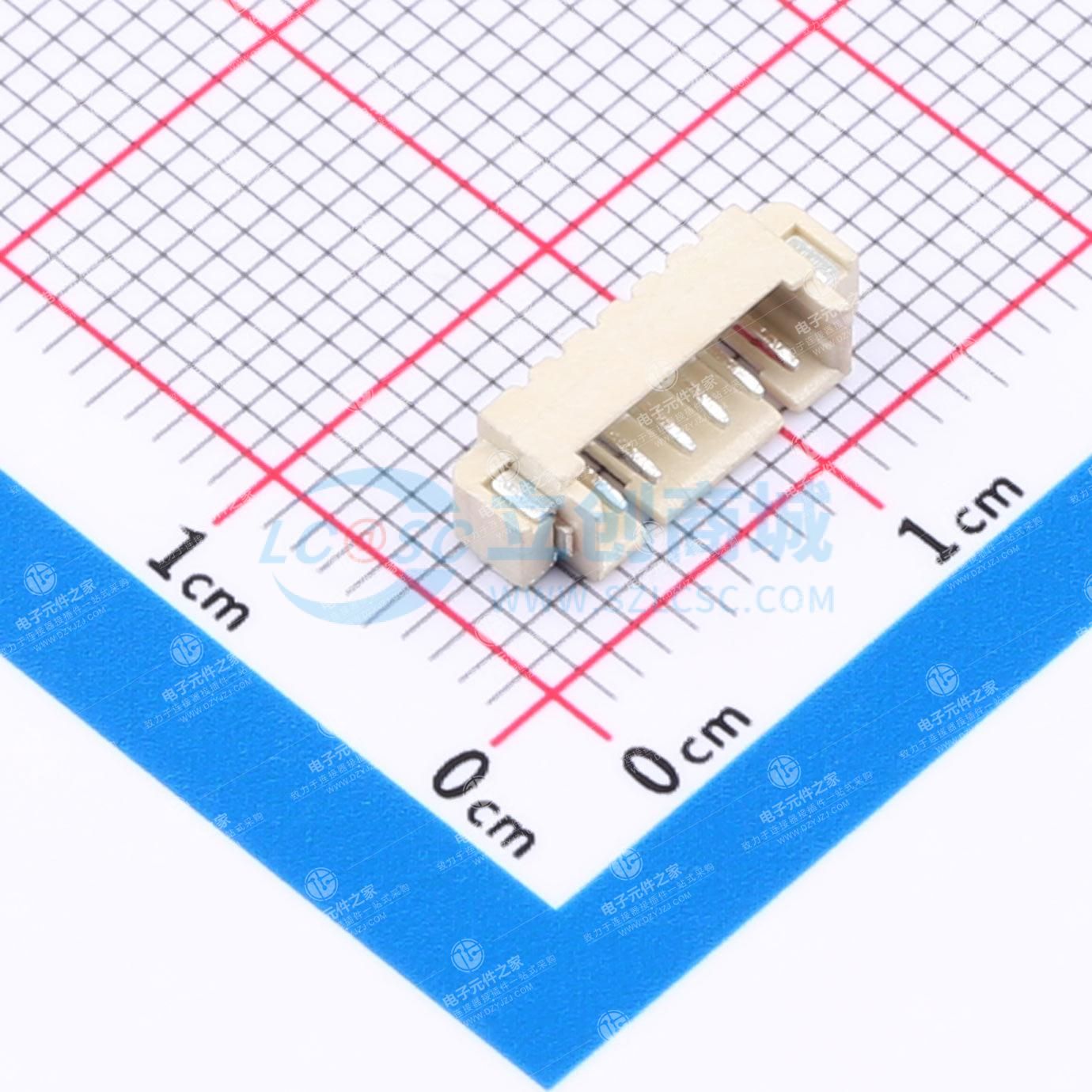 1x6P 间距:1.25mm 卧贴
