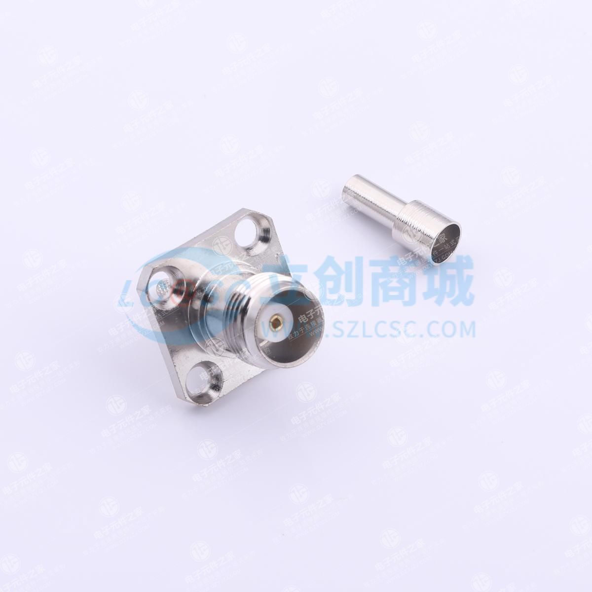 射频同轴连接器TNC-KF-1.5窗TNC母座法兰盘四孔压接RG316 RG174线