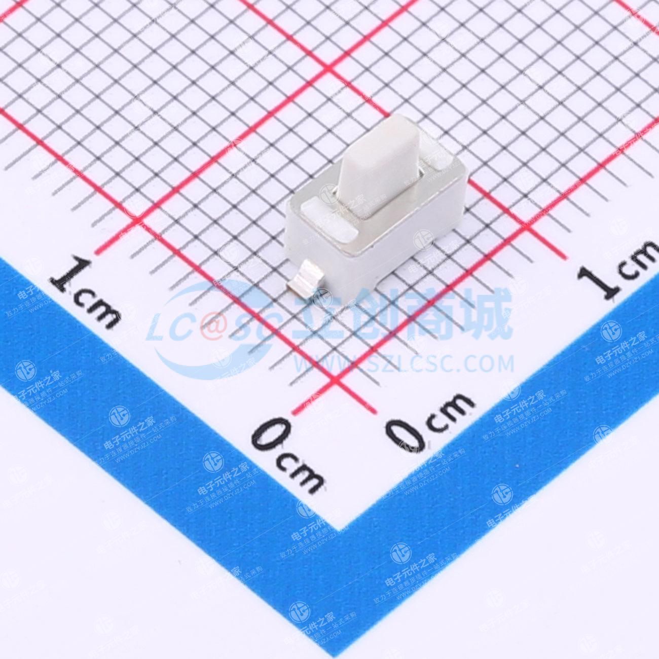 3X6X6.0H  立式贴片 160克力 白色按钮