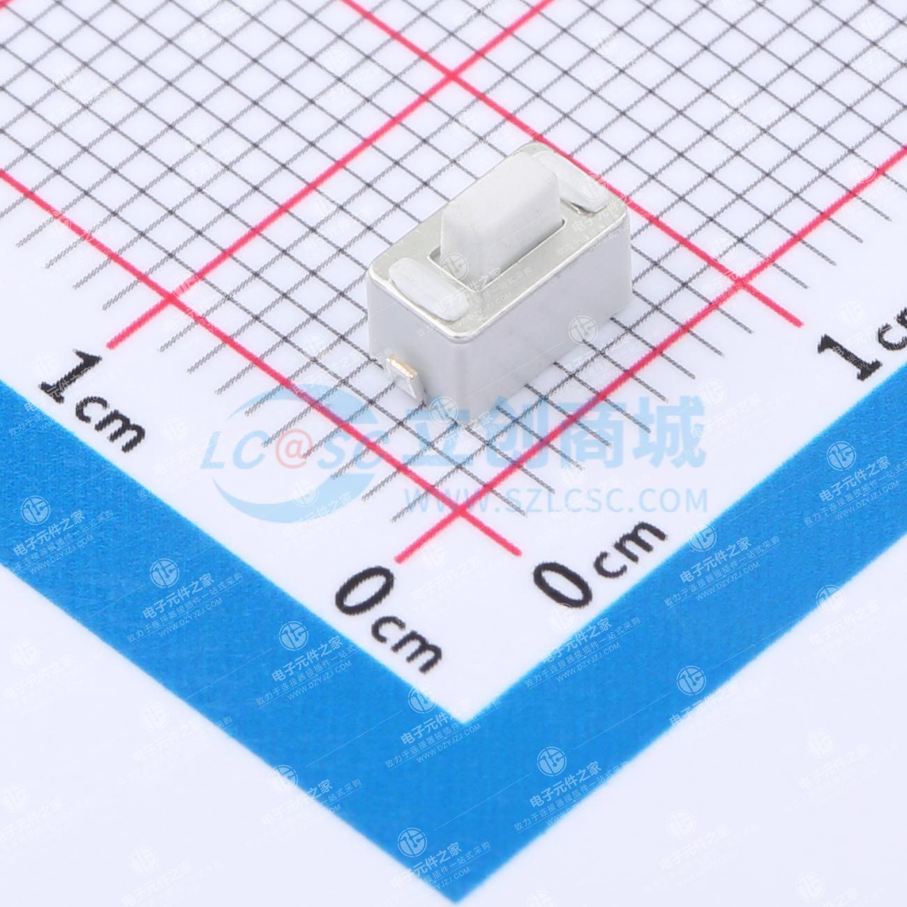 3X6X5.0H  立式贴片 翘脚 260克力 白色按钮
