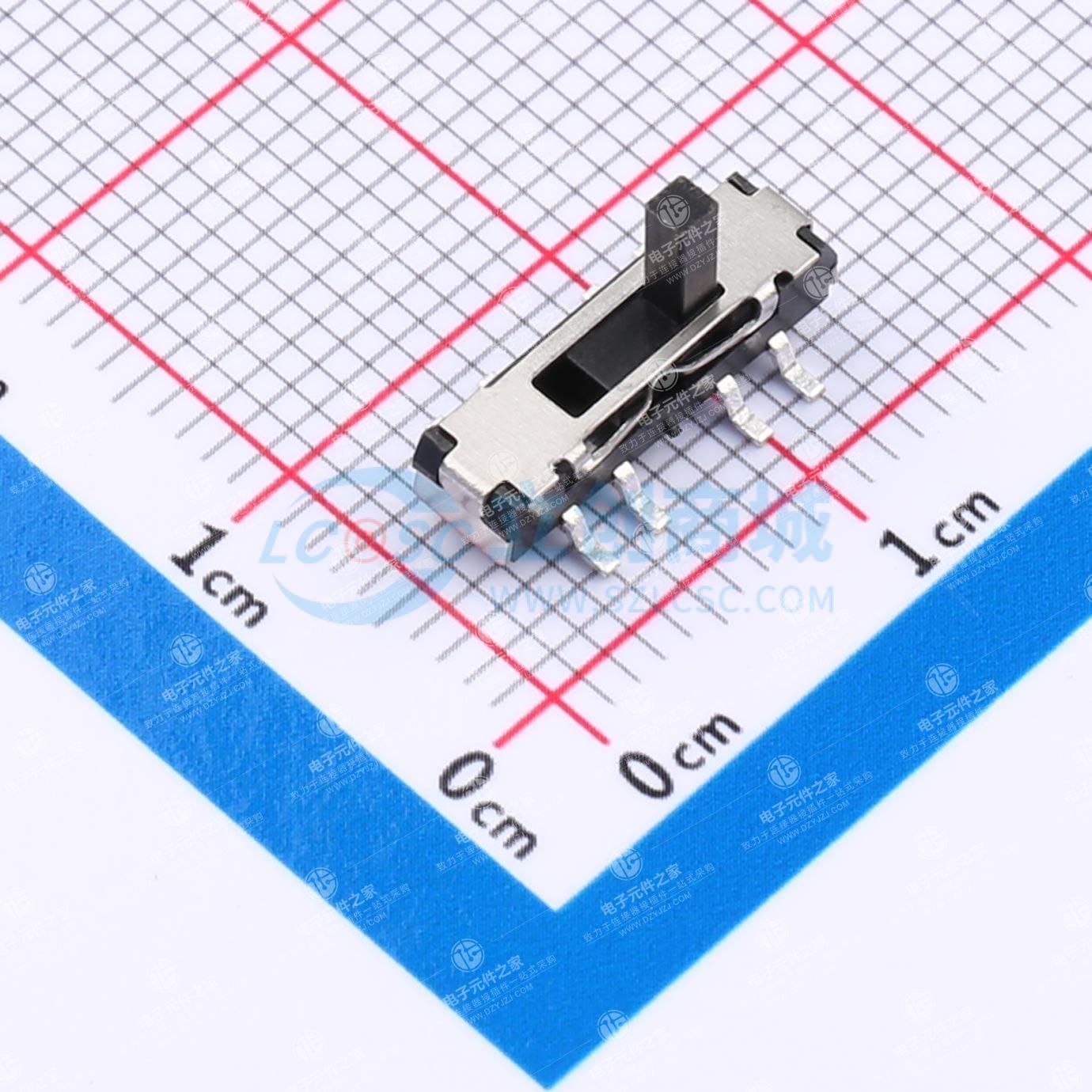 12.90X3.50X4.0H 双排贴片 八脚三档拨动开关