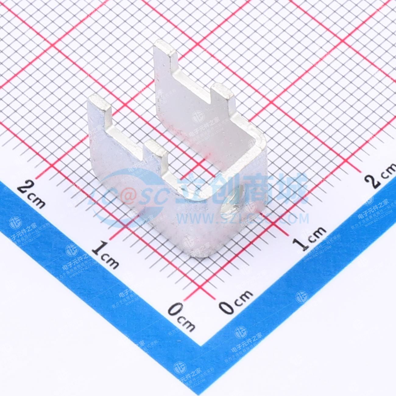 PCB焊接端子抽牙侧插M4 四脚 10.5*13*14.8mm T1.2 镀雾锡