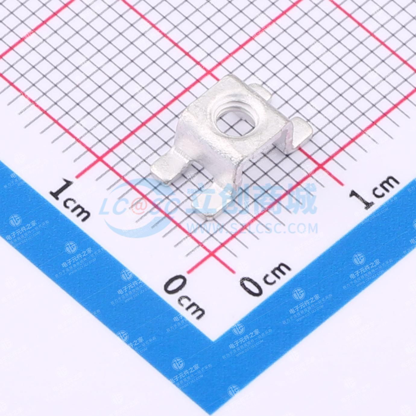 PCB焊接端子抽牙立贴M3 四脚 10*5.5*4.4mm T0.8 镀雾锡