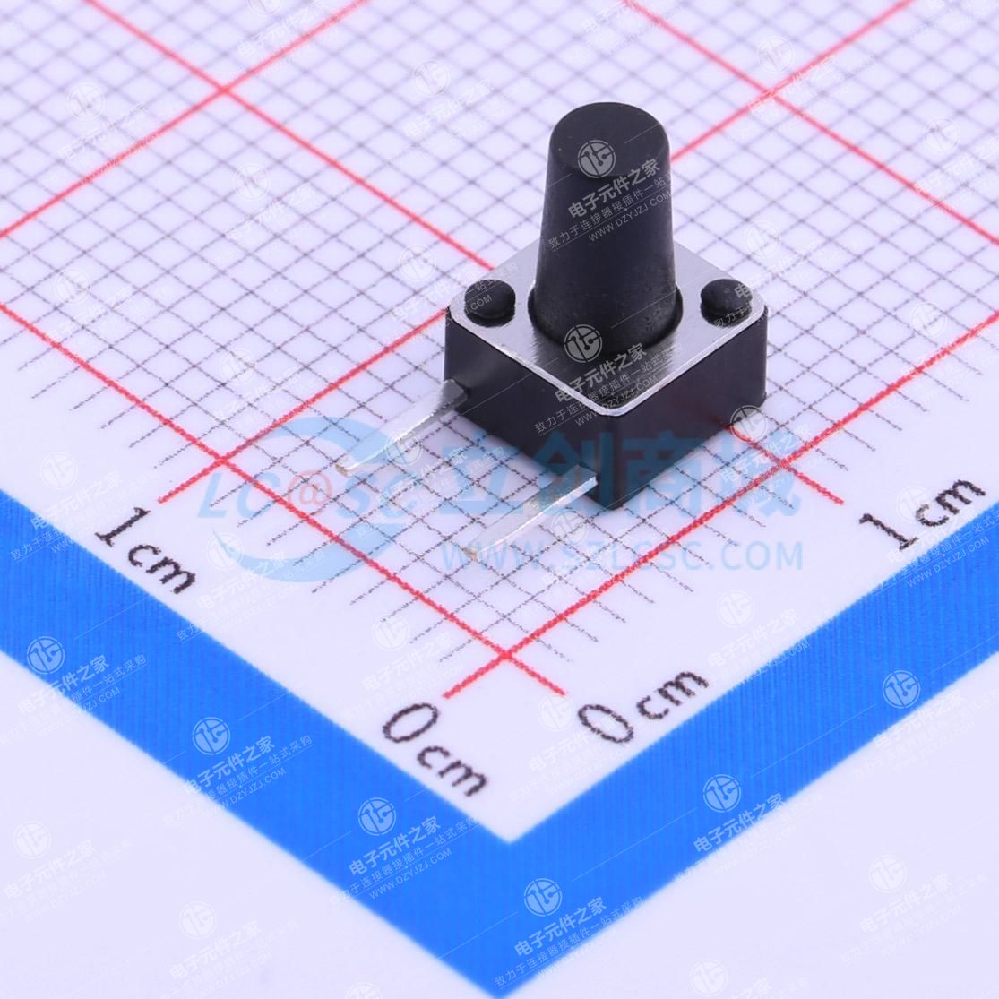 6.1x6.1x9mm 边二脚 直插 轻触开关