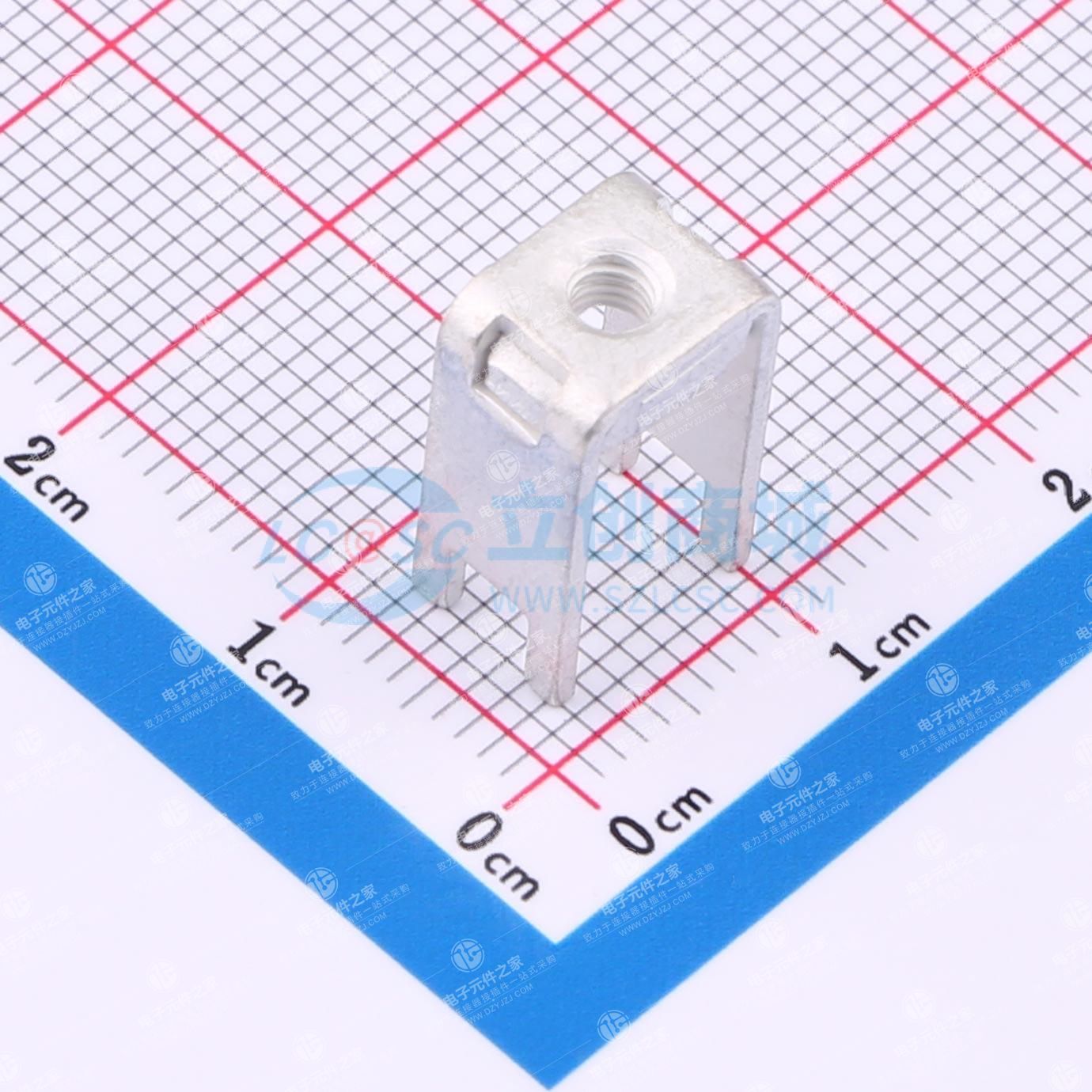 PCB焊接端子铆垫片M3 四脚 9.0*6.5*15mm T1.0 镀雾锡