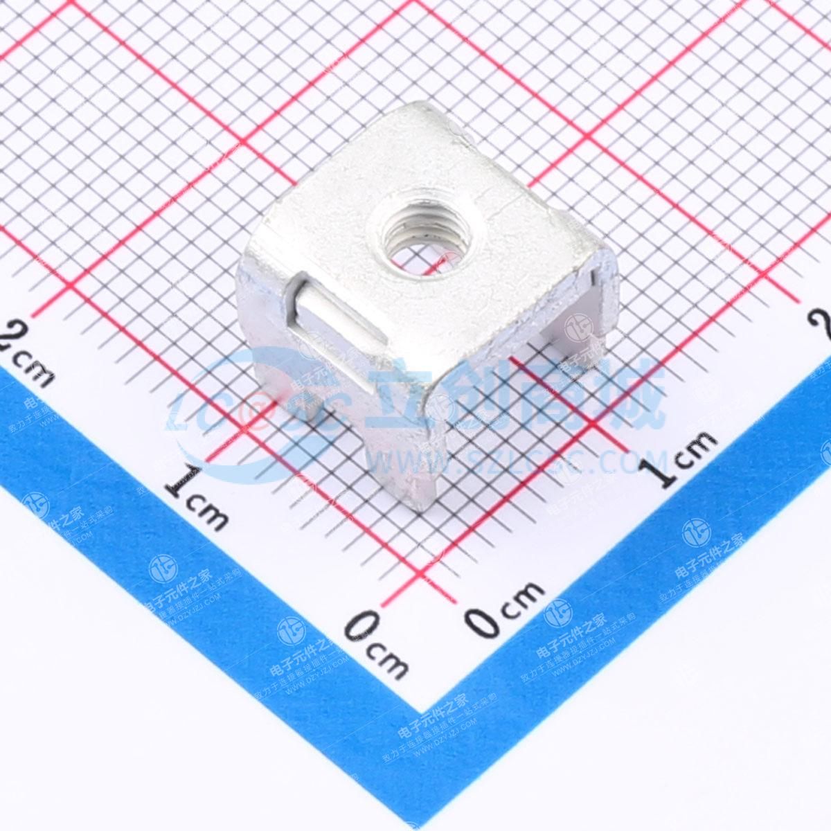 PCB焊接端子铆垫片M4 四脚 11*11*9.6mm T1.2 镀雾锡