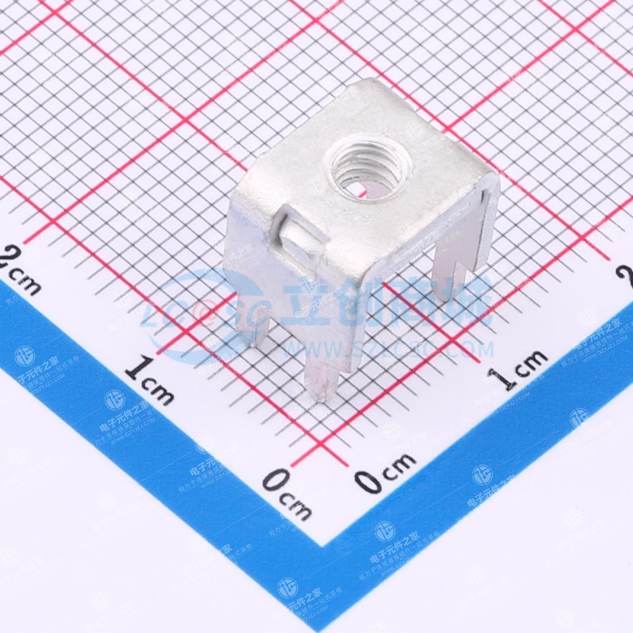 PCB焊接端子铆垫片M4 四脚 11.1*9.2*12.6mm T1.2 镀雾锡