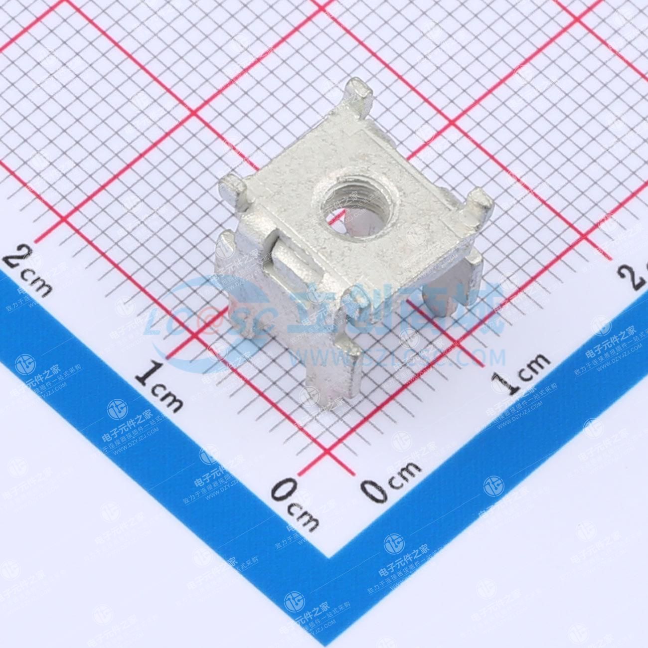 PCB焊接端子抽牙防接线扭动M4 四脚 10*10.5*11.2mm T1.0 镀雾锡