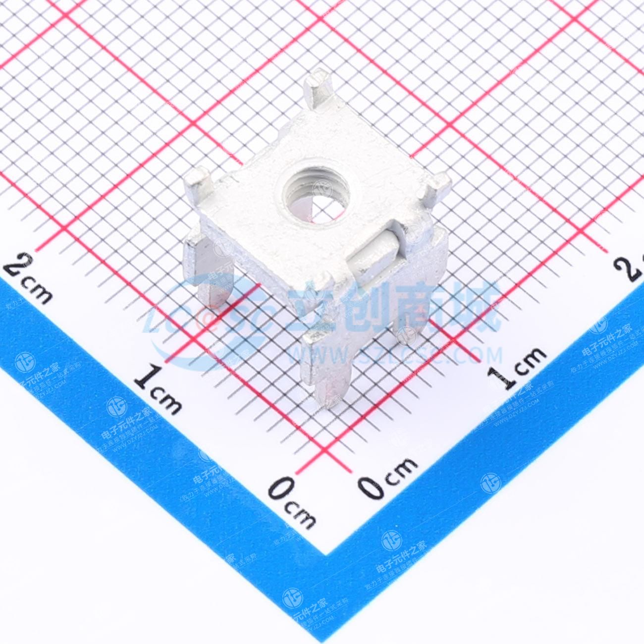 PCB焊接端子铆垫片防接线扭动M4 四脚 10*10.5*12.2mm T1.0 镀雾锡