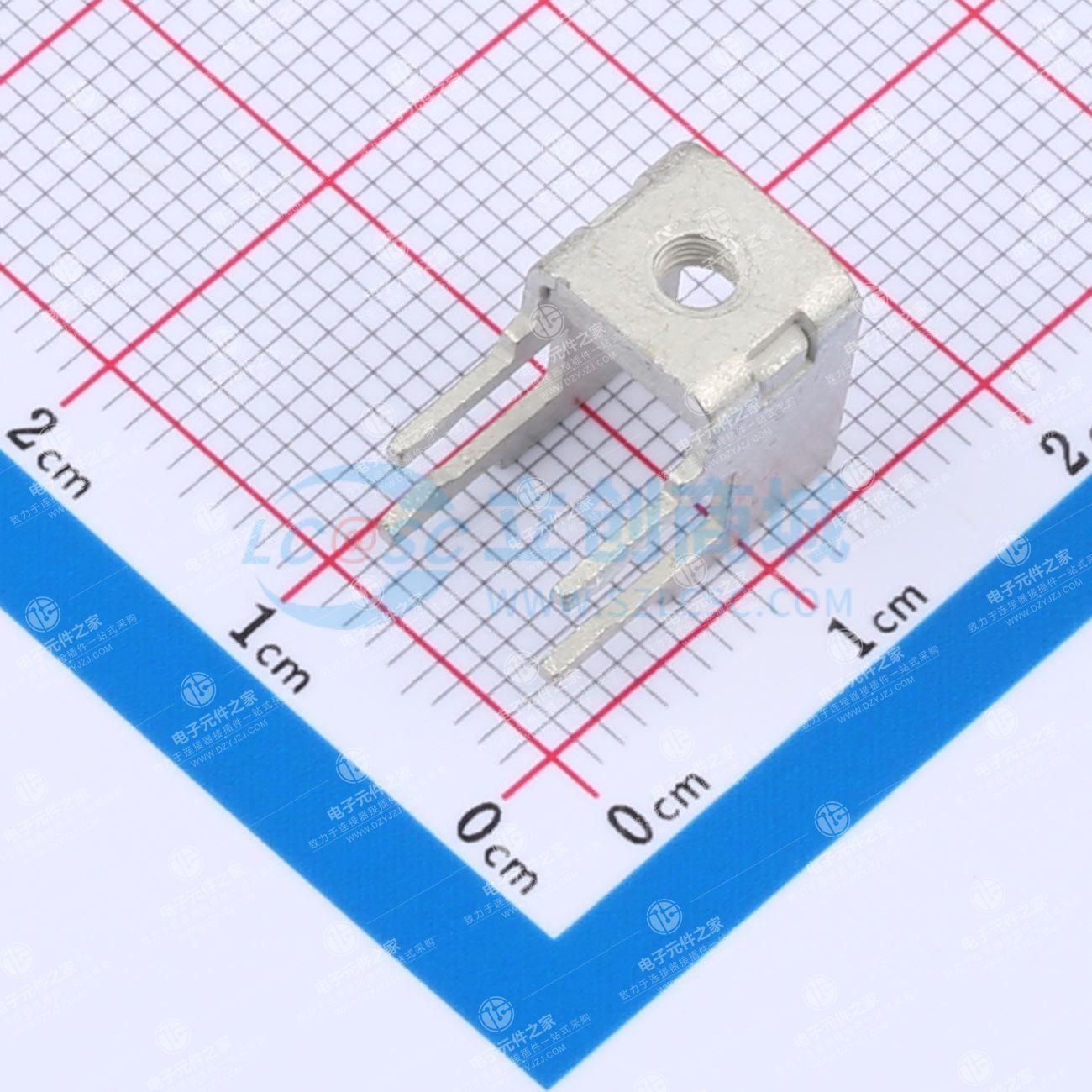 PCB焊接端子铆垫片侧插M3 四脚 8.3*13.2*11.4mm T0.8 镀雾锡