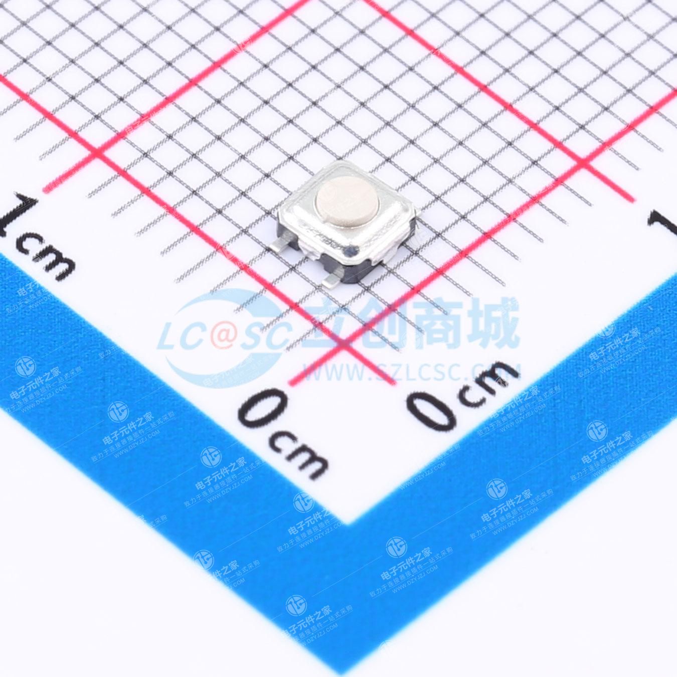 3X3/平脚/1.5H/180gf/黑底LCP白钮/带接地/双簧/编带