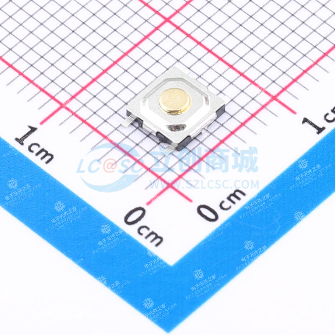 新4X4/平脚/1.5H/250gf/黑底铜钮/编带