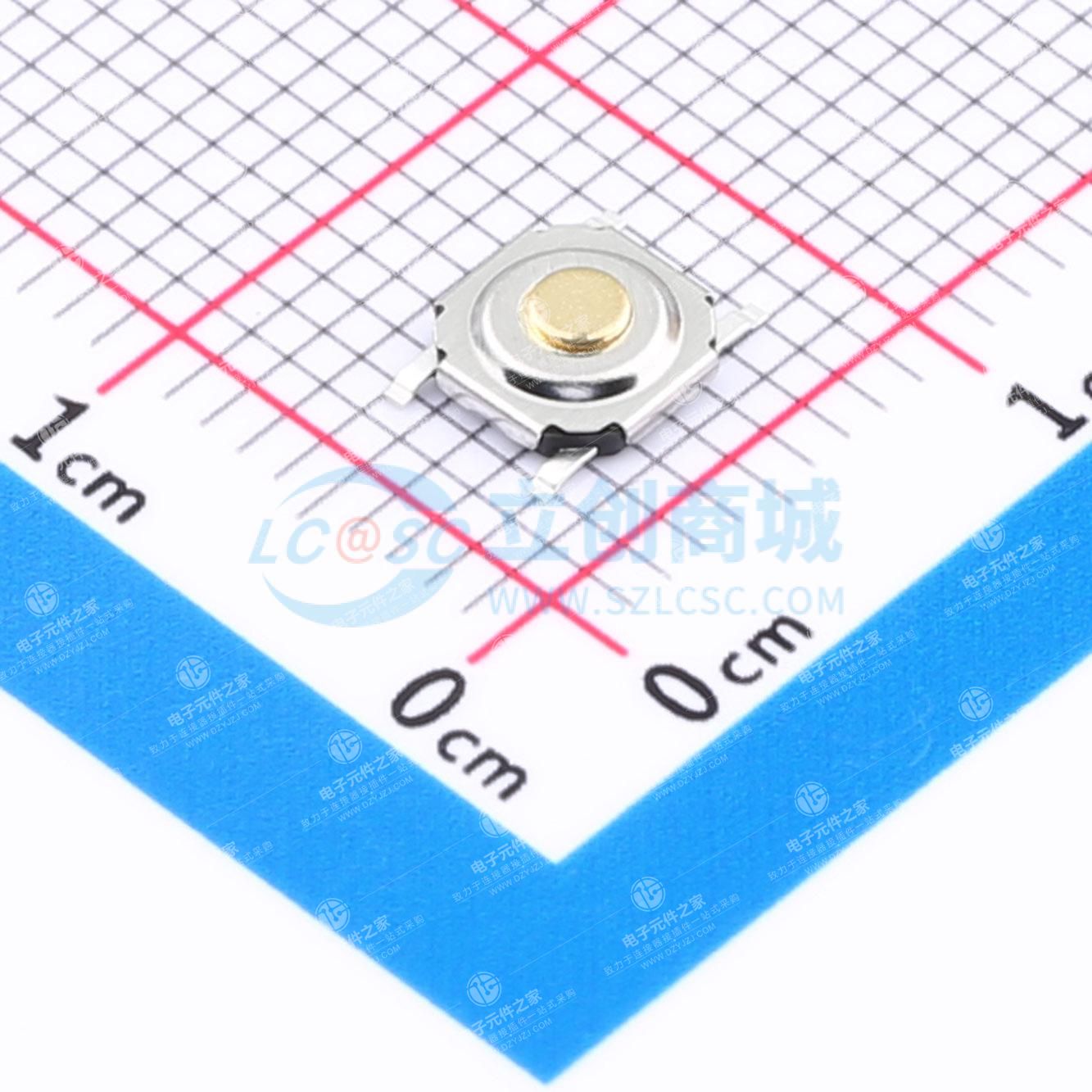 4X4/贴片/1.5H/180gf/黑底铜钮/圆盖防尘/编带